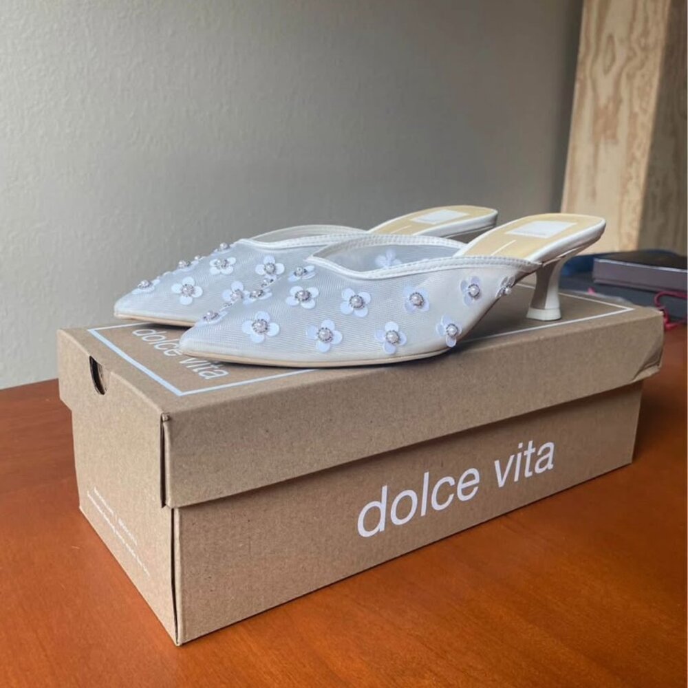 Dolce Vita Clara Pearl Heels in True White